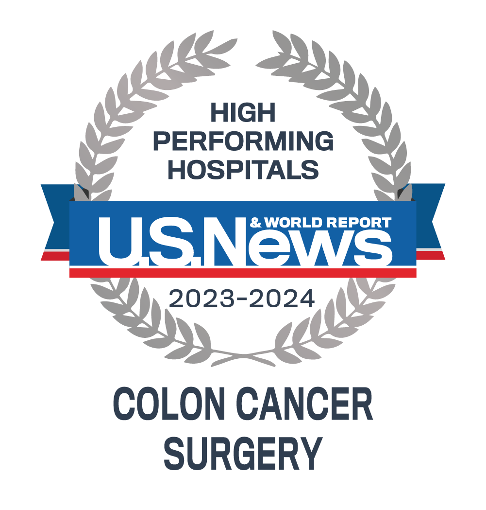 Colorectal Cancer USNWR High Performing badge