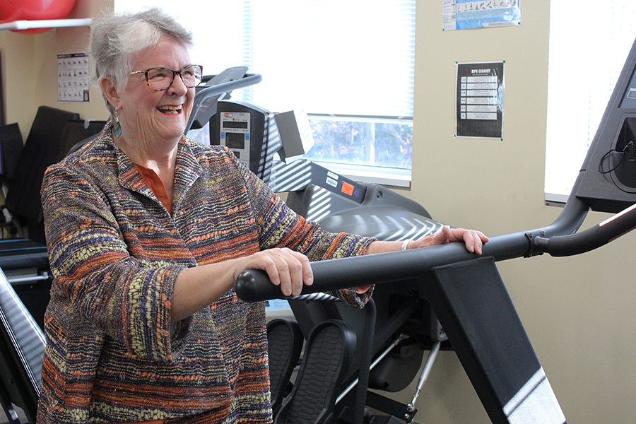 Woman rehabbing on treadmill