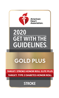 The American Heart Association has awarded our Stroke team with their Get With The Guidelines award, Stroke Gold Plus, Target: Stroke Elite Plus, & Target: Type 2 Diabetes Honor roll Award.